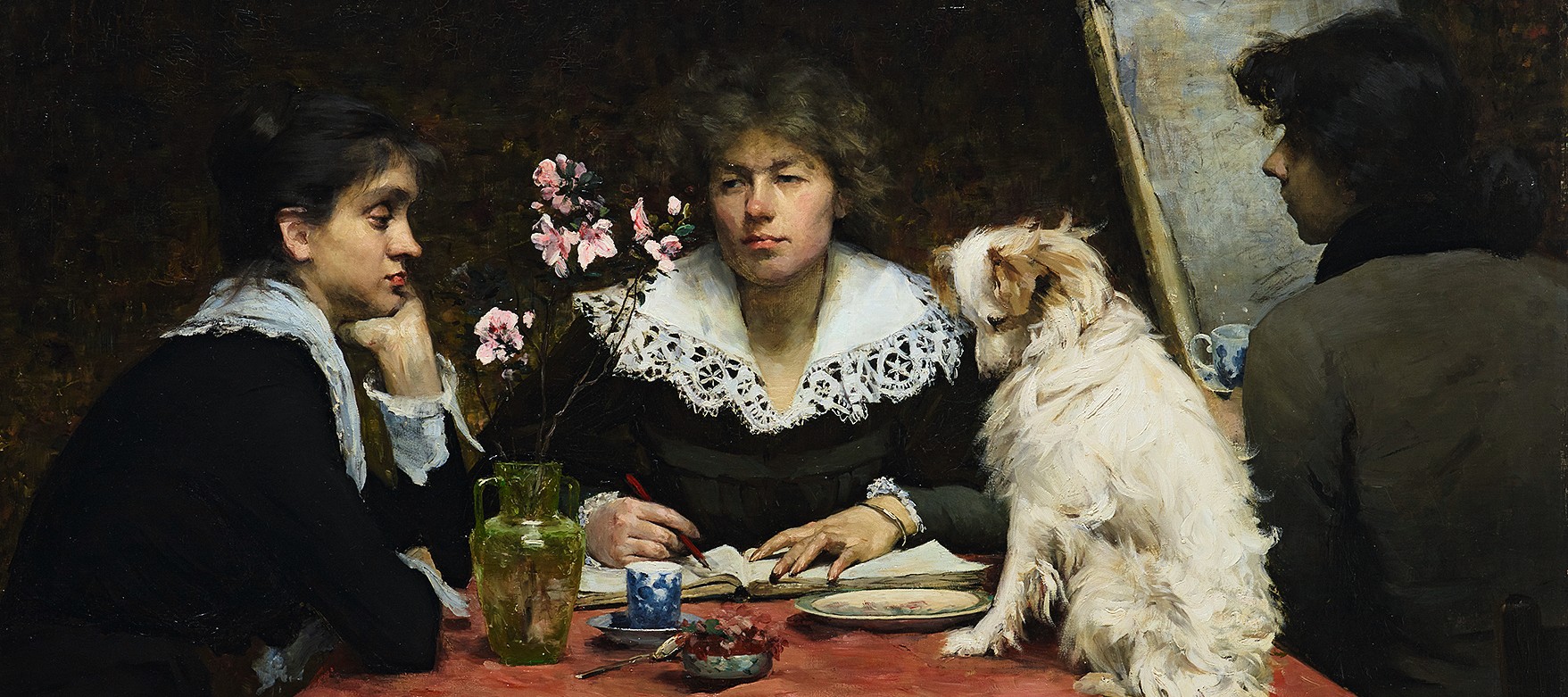 Louise Catherine Breslau (1856–1927), Porträt der Freunde, 1881, Öl auf Leinwand, 84,3 x 160,5 cm